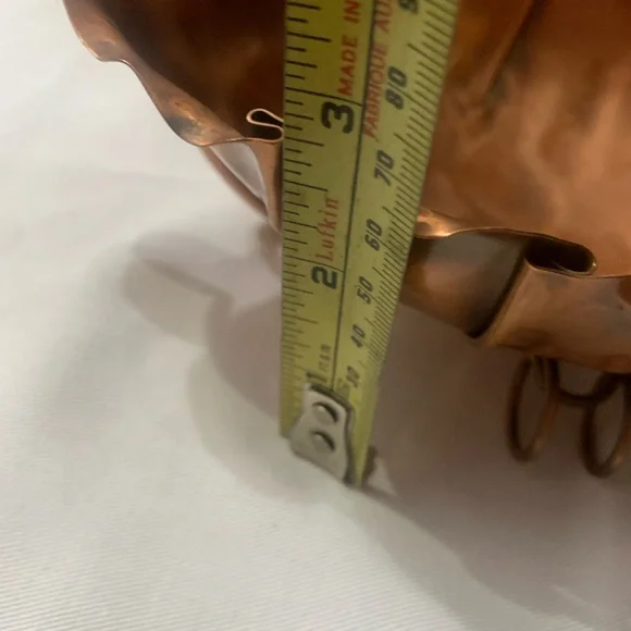 Gregorian solid copper centerpiece bowl with an attached candle holder - Picture 6 of 6